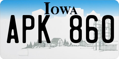 IA license plate APK860