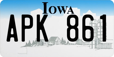IA license plate APK861