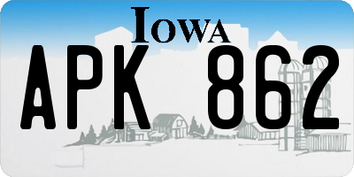 IA license plate APK862