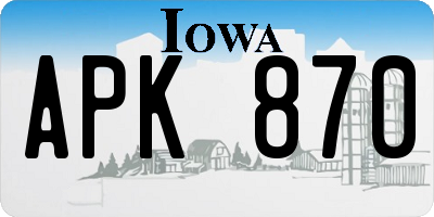 IA license plate APK870
