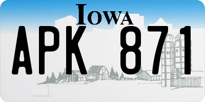 IA license plate APK871