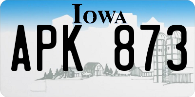 IA license plate APK873
