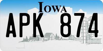 IA license plate APK874