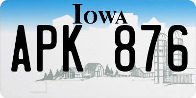 IA license plate APK876