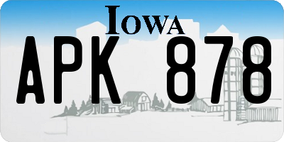IA license plate APK878