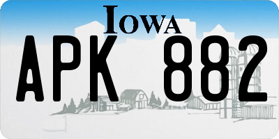 IA license plate APK882