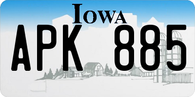 IA license plate APK885