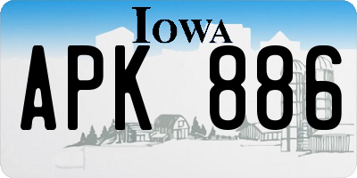 IA license plate APK886
