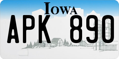 IA license plate APK890