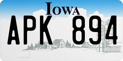 IA license plate APK894