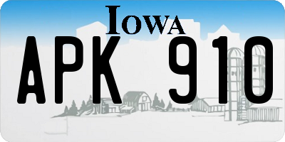 IA license plate APK910