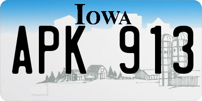 IA license plate APK913