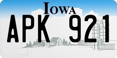 IA license plate APK921