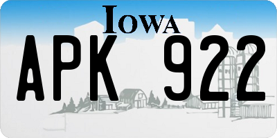 IA license plate APK922