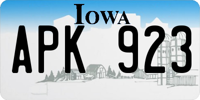IA license plate APK923