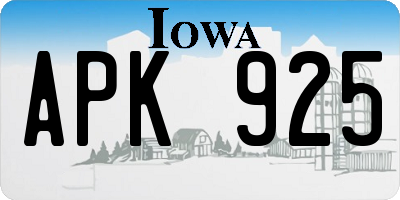 IA license plate APK925