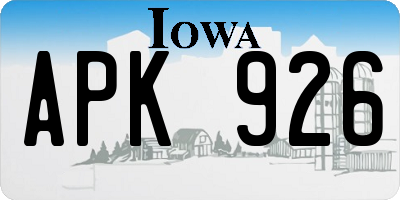 IA license plate APK926