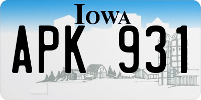 IA license plate APK931