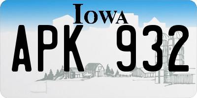 IA license plate APK932