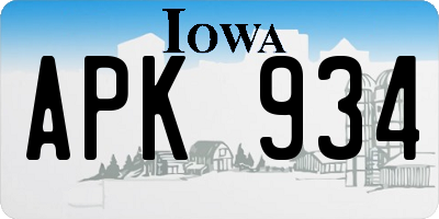IA license plate APK934