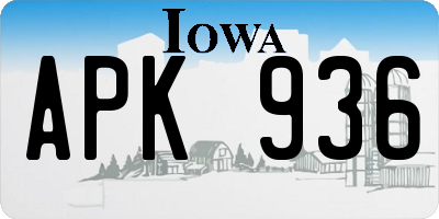 IA license plate APK936
