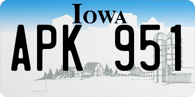 IA license plate APK951