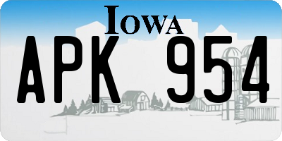 IA license plate APK954