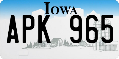 IA license plate APK965