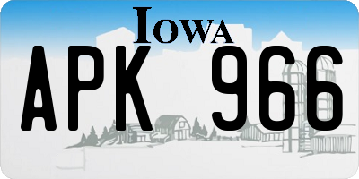 IA license plate APK966