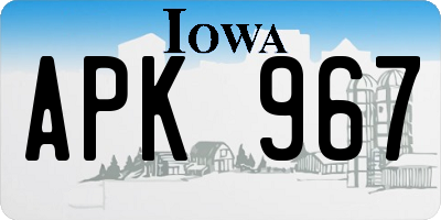IA license plate APK967