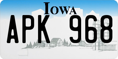 IA license plate APK968
