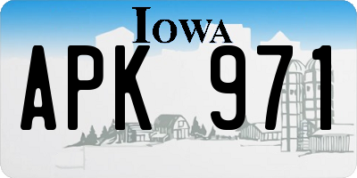 IA license plate APK971