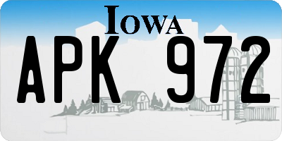 IA license plate APK972