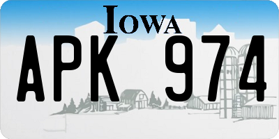IA license plate APK974