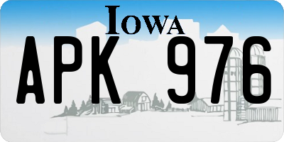 IA license plate APK976