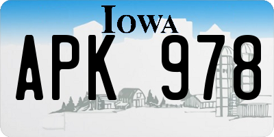 IA license plate APK978