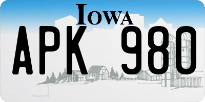 IA license plate APK980