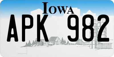 IA license plate APK982
