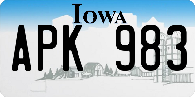 IA license plate APK983