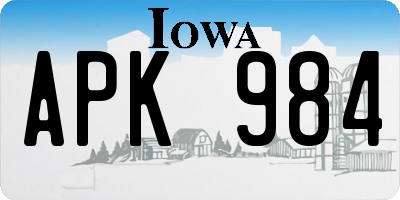 IA license plate APK984