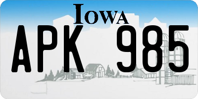 IA license plate APK985