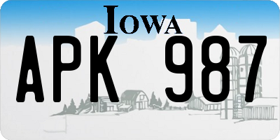 IA license plate APK987