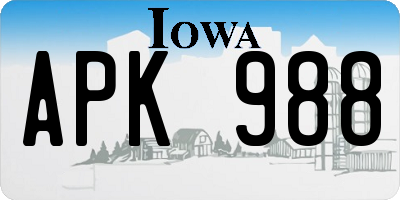 IA license plate APK988