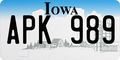 IA license plate APK989