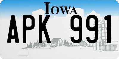 IA license plate APK991