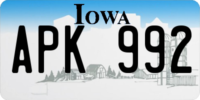 IA license plate APK992