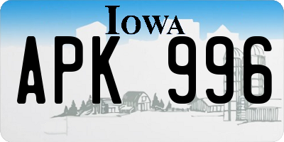 IA license plate APK996