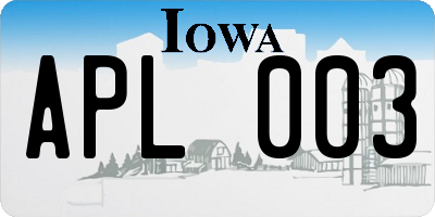 IA license plate APL003