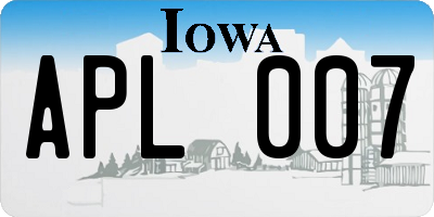 IA license plate APL007