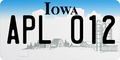 IA license plate APL012